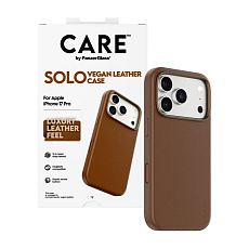 PanzerGlass® CARE SOLO MagSafe kryt z veganské kůže iPhone 17 Pro hnědý
