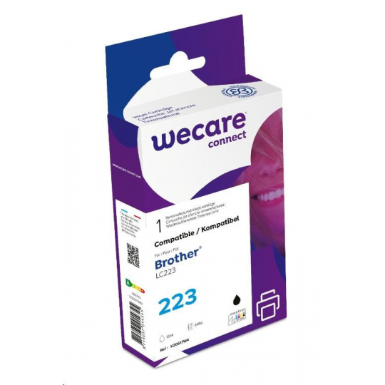 WECARE ARMOR cartridge pro Brother DCP-J4120DW, MFC-J4420DW, 4620DW, 4120DW, 4625DW (LC223BK), černá/black, 12ml, 600str