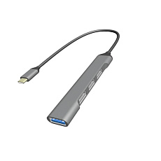 GEMBIRD hub, 4-port USB 3.2 (Gen 1), Type-C, stříbrná