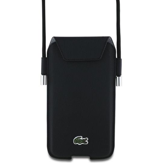 Lacoste PVC Iconic Petit Pique pouzdro na telefon XL černé