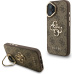 Guess PU 4G Metal Logo Stand Camera Frame kryt iPhone 16 hnědý