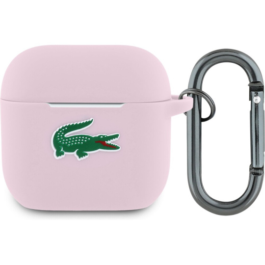 Lacoste Liquid Silicone Croc Logo pouzdro AirPods 4 růžové