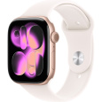 Apple Watch Series 11 (46mm) Růžově zlatý hliník se světle ruměnným sportovním řemínkem M/L