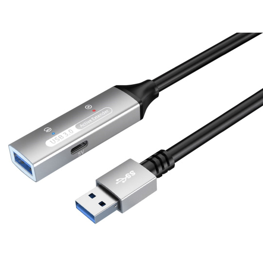 PREMIUMCORD USB 3.2. repeater a prodlužovací kabel Male-Female, 5Gbps Aluminium 20m