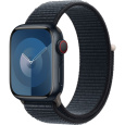 Apple Watch Series 9 Cellular 41mm Temně inkoustový hliník s temně inkoustovým provlékacím řemínkem