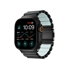 Nomad Stratos Band FKM řemínek Apple Watch 45/46/49mm Black Titanium/Icy Blue