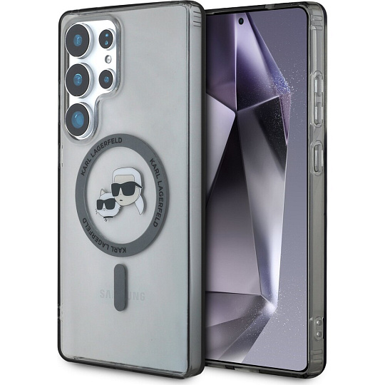 Karl Lagerfeld IML K&CH Heads MagSafe kryt Samsung Galaxy S25 Ultra černý