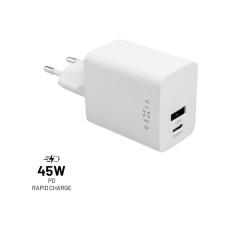 FIXED Mini nabíječka s USB-C/USB-A, PD, 45W, bílá