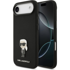 Karl Lagerfeld Liquid Silicone Metal Ikonik kryt iPhone Air černý Karl Lagerfeld Liquid Silicone Metal Ikonik kryt iPhone Air černý