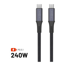 FIXED USB-C kabel s PD 3.1, (2 m), USB4gen2 20Gbps, 4K60Hz, 240W, šedý FIXED USB-C kabel s PD 3.1, (2 m), USB4gen2 20Gbps, 4K60Hz, 240W, šedý