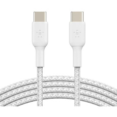 Belkin BOOST Charge Braided USB-C/USB-C odolný kabel, 2m, bílý