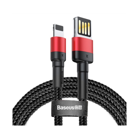 Baseus Cafule Lightning Double Sided USB kabel (2.4A) červený/černý