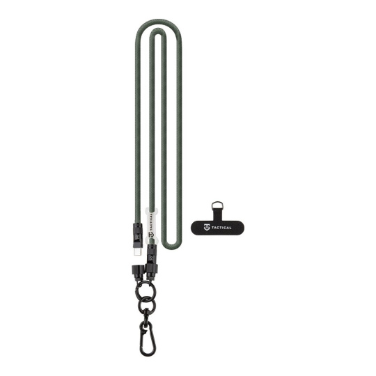 Tactical Wire Snake popruh s nabíjecím kabelem USB-C 1,2m Green Tactical Wire Snake popruh s nabíjecím kabelem USB-C 1,2m Green