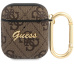 Guess 4G Script PC/PU pouzdro pro Airpods 1/2 hnědé