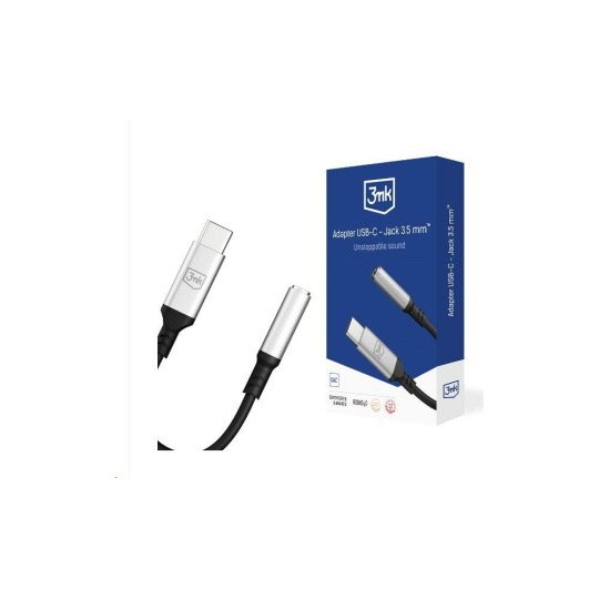 3mk Adaptér USB-C/Jack 3,5mm (samice) 0,15m černý