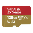 SanDisk Extreme microSDXC 128GB C10 V30 UHS-I U3 + SD Adapter