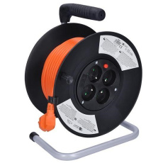 Solight prodlužovací přívod na bubnu, 4 zásuvky, 20m, oranžový kabel, 3x 1,5mm2 Solight prodlužovací přívod na bubnu, 4 zásuvky, 20m, oranžový kabel, 3x 1,5mm2