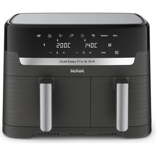 Tefal Dual Easy Fry & Grill 2v1 Horkovzdušná fritéza, Černá Tefal Dual Easy Fry & Grill 2v1 Horkovzdušná fritéza, Černá