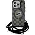 Karl Lagerfeld IML Monogram Crossbody K&CH Heads MagSafe zadní kryt iPhone 15 Pro černý