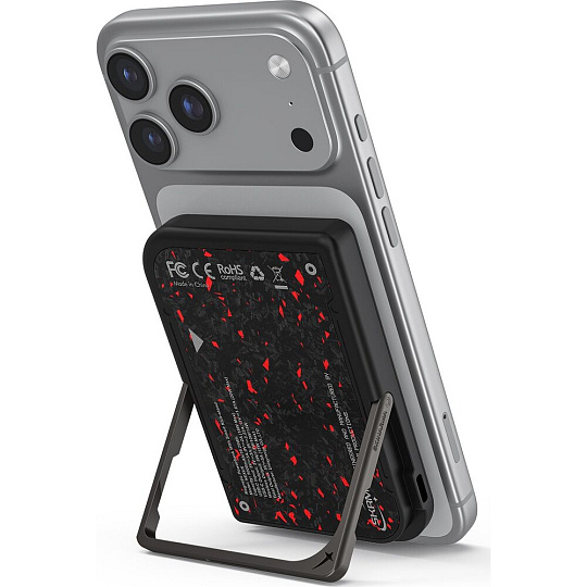 SKINARMA Vektor Nexus MagSafe powerbanka (5000 mAh) 20W, USB-C PD, Black/Red