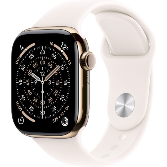 Apple Watch Series 11 Cellular (46mm) Zlatý Titan se světle ruměným sportovním řemínkem S/M Apple Watch Series 11 Cellular (46mm) Zlatý Titan se světle ruměným sportovním řemínkem S/M