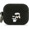 Karl Lagerfeld 3D Logo NFT Karl and Choupette silikonové pouzdro AirPods Pro 3 černé