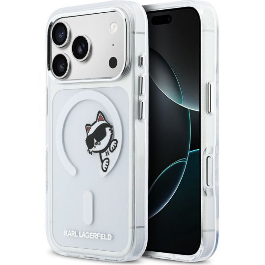 Karl Lagerfeld IML Choupette Peekaboo MagSafe kryt iPhone 17 Pro čirý