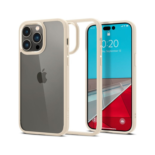 Spigen Crystal Hybrid, sand beige - iPhone 14 Pro Max