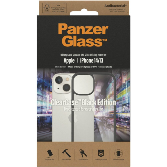 PanzerGlass™ ClearCase Apple iPhone 14/13 (Black edition)