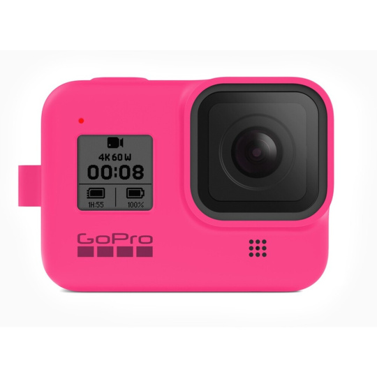 GoPro silikonové pouzdro + šňůrka (HERO8 Black) neonově růžové