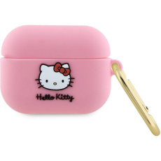 Hello Kitty Liquid Silicone 3D Kitty Head Logo pouzdro AirPods Pro růžové