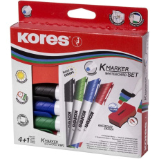 Kores K-MARKER set 4 barev + stírací magnetická houbička