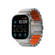 Nomad Stratos Band FKM řemínek Apple Watch 45/46/49mm Natural Titanium/Ultra Orange