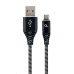 GEMBIRD Kabel USB 2.0 AM na Type-C kabel (AM/CM), 1m, opletený, černo-bílý, blister, PREMIUM QUALITY