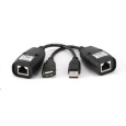 GEMBIRD Kabel USB 2.0 A-LAN aktivní prodlužovací 30m (černý)