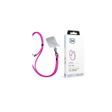 3mk EasyClip univerzální šňůrka pro telefony se zadním krytem růžová 3mk EasyClip univerzální šňůrka pro telefony se zadním krytem růžová