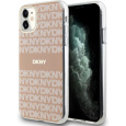 DKNY PC/TPU Repeat Pattern Tonal Stripe Magsafe kryt iPhone 11 růžový