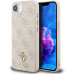 Guess PU 4G Small Metal Logo MagSafe kryt iPhone 16e růžový