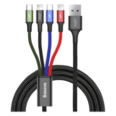 Baseus Fast 4-in-1 kabel s 2x Lightning/USB-C/MicroUSB 3.5A 1.2m černý