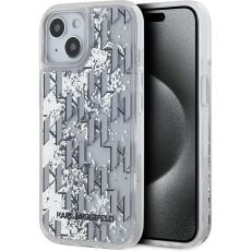 Karl Lagerfeld Liquid Glitter Monogram Gradient zadní kryt iPhone 15 bílý