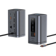 Baseus Spacemate RD-1 dokovací stanice 11v1, 100W 2xUSB-C, 3xUSB, 2xHDMI, 2x DP, 1xRJ45, 3,5mm jack 