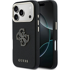 Guess PU Resin Logo kryt iPhone 17 Pro černý
