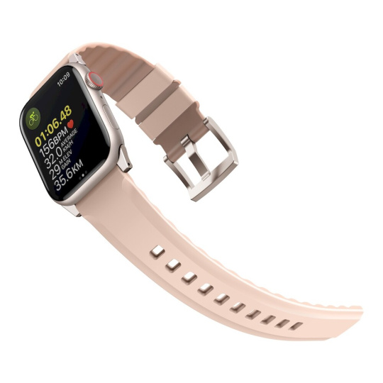 UNIQ Linus AiroSoft silikonový řemínek Apple Watch 41/40/38mm růžový