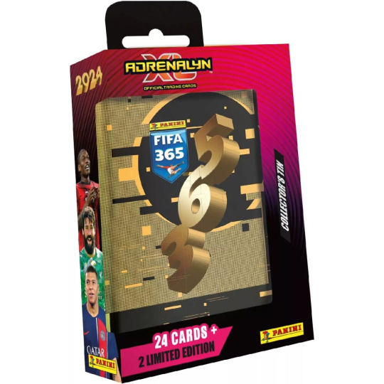 Fotbalové karty PANINI FIFA 365 2023/2024 Adrenalyn plechová krabička (pocket)