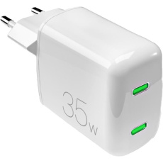 PURO MiniPro GaN nabíječka s 2x USB-C (35W) bílá