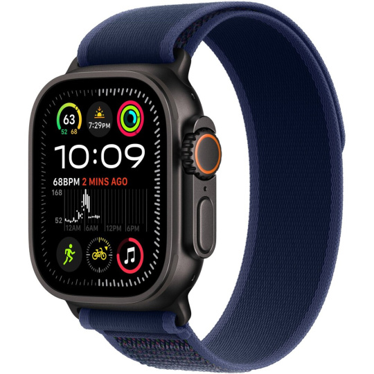 Apple Watch 49/44/45/46mm modrý trailový tah s černým titanem M/L