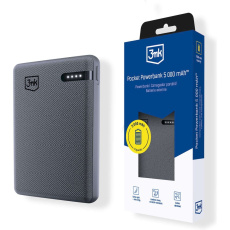 3mk Pocket Powerbank 5,000mAh 12W USB 1C Grey pro Universal