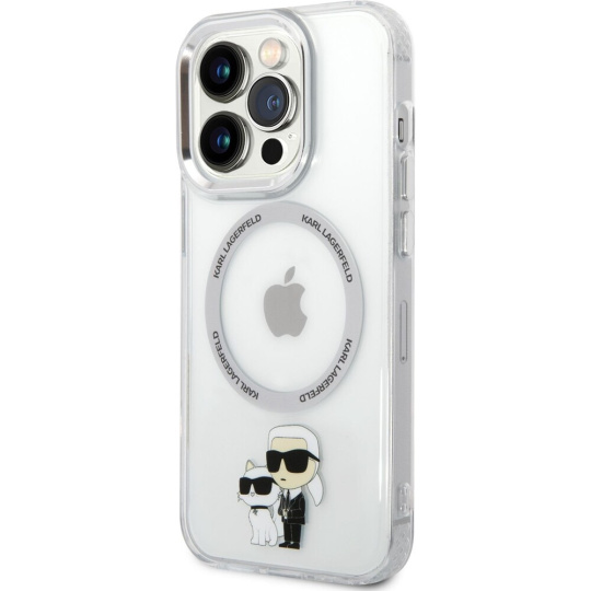 Karl Lagerfeld MagSafe IML Karl and Choupette NFT kryt iPhone 14 Pro Max čirý