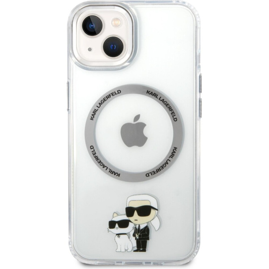 Karl Lagerfeld MagSafe IML Karl and Choupette NFT kryt iPhone 14 čirý