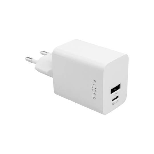 FIXED Mini nabíječka s USB-C/USB-A, PD, 45W, bílá